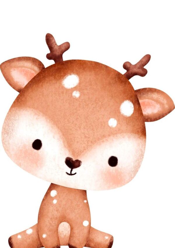 Affiche enfant faon bébé