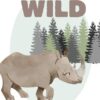Affiche enfant Wild Rhino