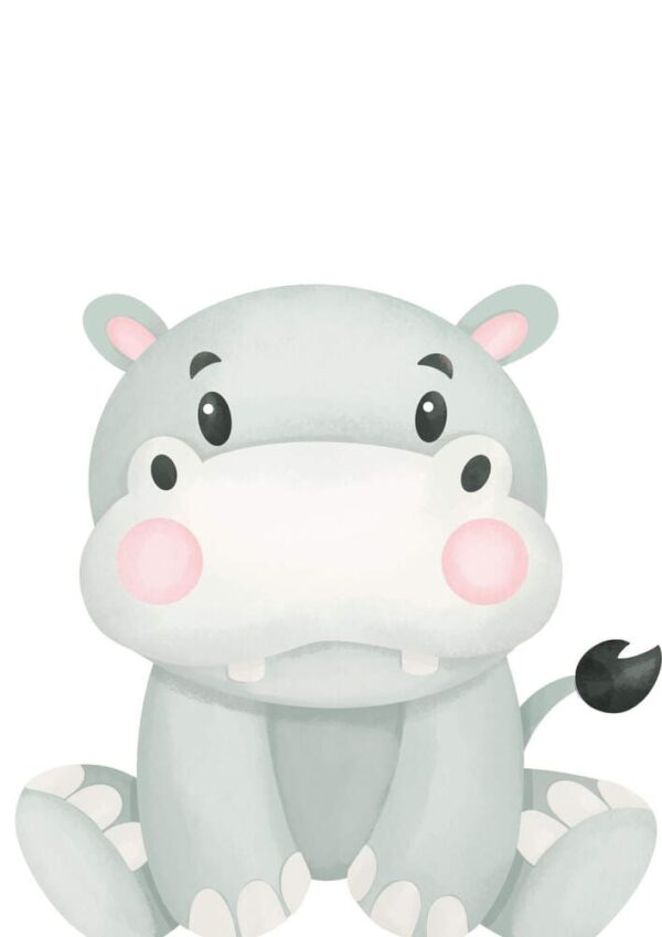 Affiche enfant hippopotame