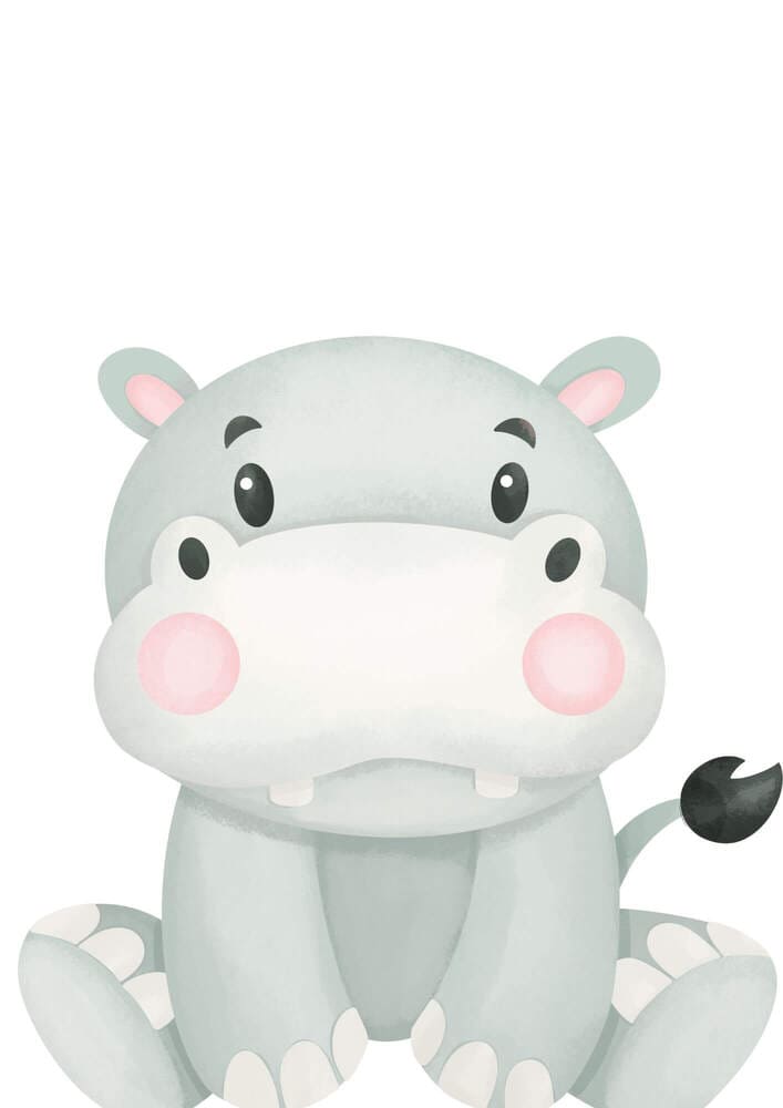 Affiche enfant hippopotame