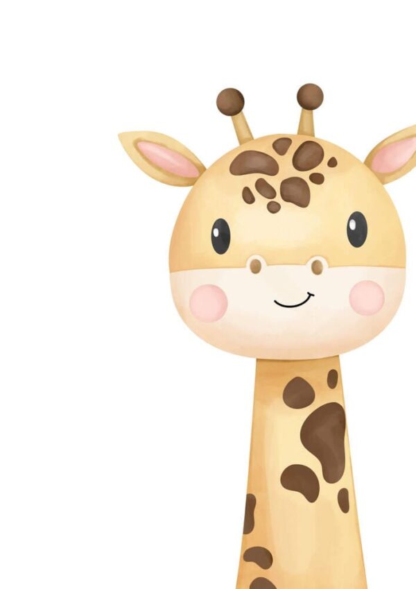 Affiche enfant girafe souriante