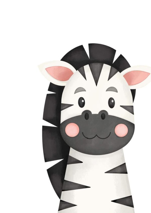 Affiche enfant zèbre souriant