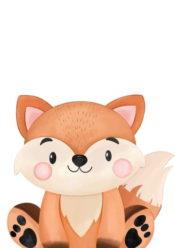Affiche enfant renard souriant