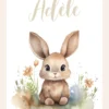 10 Affiche animalière avec petit lapin et prénom