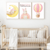 Lot d’affiches enfant lapins roses