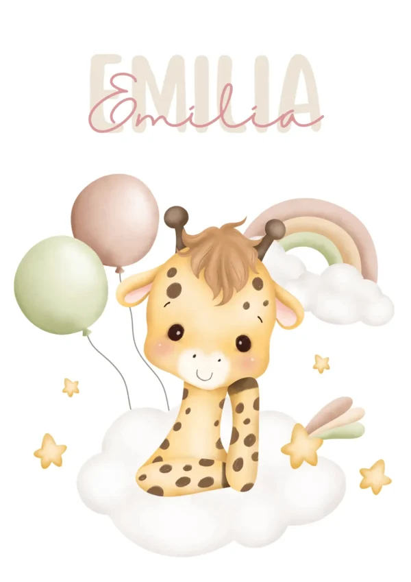 Affiches d’animaux bébé avec girafon