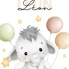Affiche enfant éléphant bébé personnalisée