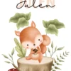 Affiche enfant écureuil dans la forêt