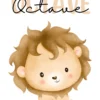 Affiche enfant lionceau personnalisée