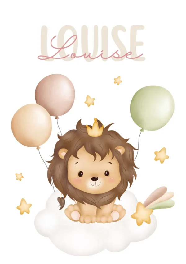 Affiches d’animaux bébé avec lionceau