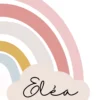 Affiche enfant arc-en-ciel rose gauche et droite personnalisée