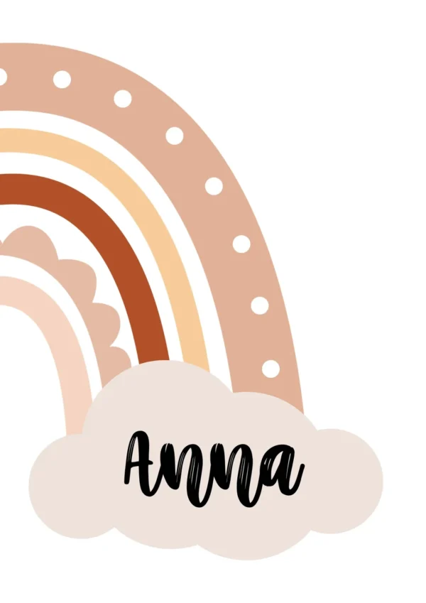 Affiche arc-en-ciel beige gauche et droite personnalisée