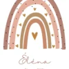 Affiche enfant arc-en-ciel marron personnalisée