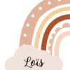 Affiche enfant arc-en-ciel pastel gauche et droite personnalisée