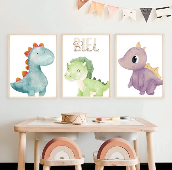 Lot d’affiches enfants dinosaures
