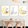 Conjuntos (10) Lot d’affiches enfant zèbres sur la lune