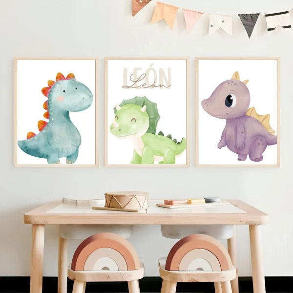 Conjuntos (16) Lot d’affiches enfants dinosaures