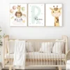 Conjuntos (18) Lot d’affiches enfant animaux et girafe