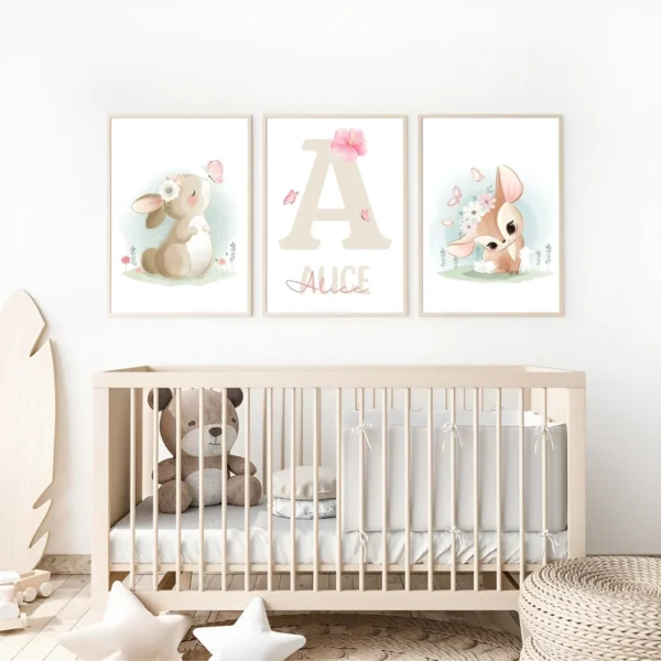 Conjuntos (22) Lot d’affiches enfants lapin et cerf