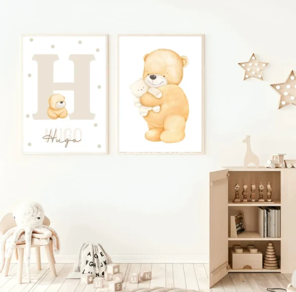 Conjuntos (30) Lot d’affiches enfant ours affectueux