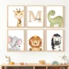 Conjuntos (4) Lot d’affiches enfant animaux et initiale