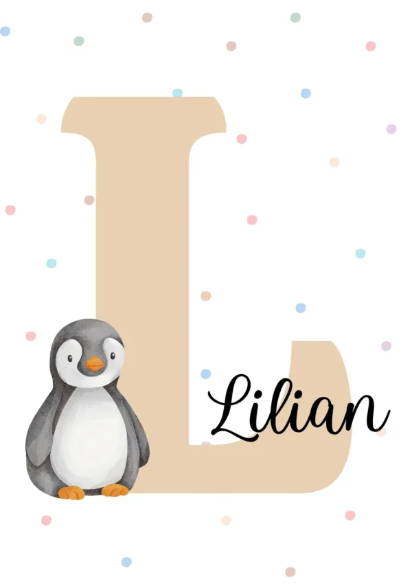 Affiche initiale avec nom pingouin