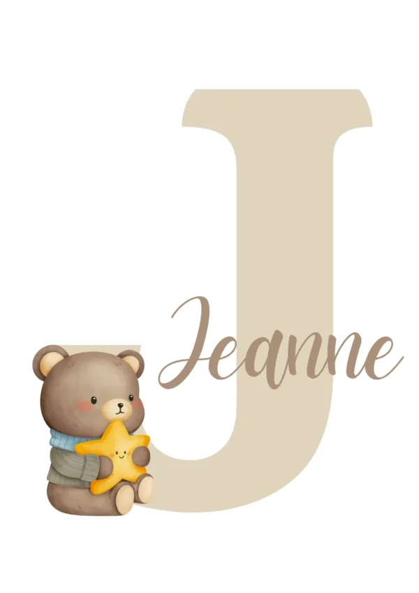 Affiche initiale avec nom et ours