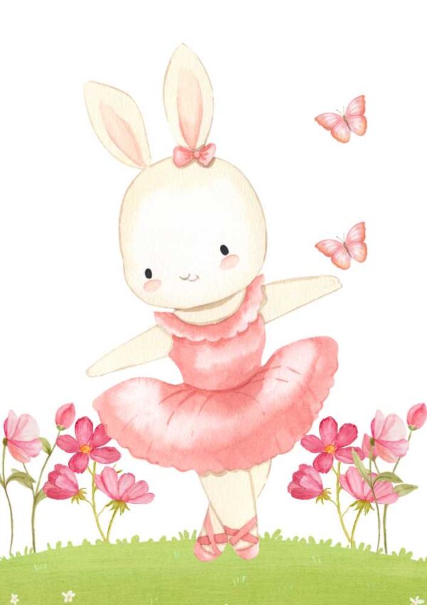 Affiche lapine ballerine de ballet