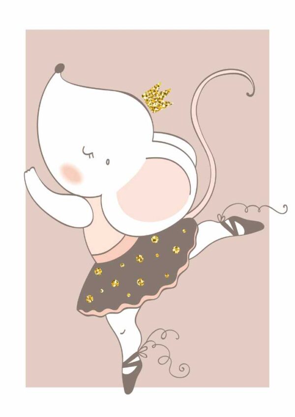 Affiche souris ballerine de ballet