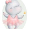 Affiche hippopotame ballerine