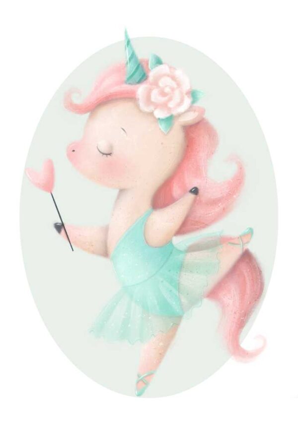 Affiche licorne ballerine