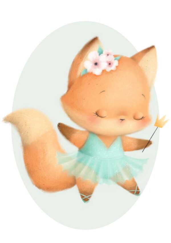 Affiche renard ballerine