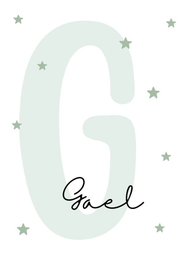 Affiche bébé personnalisée verte