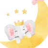 Affiche éléphant bébé sur la lune