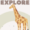 Affiche enfant girafe Explore