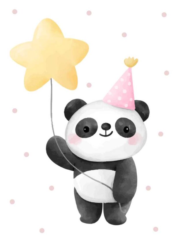 Affiche enfant panda anniversaire