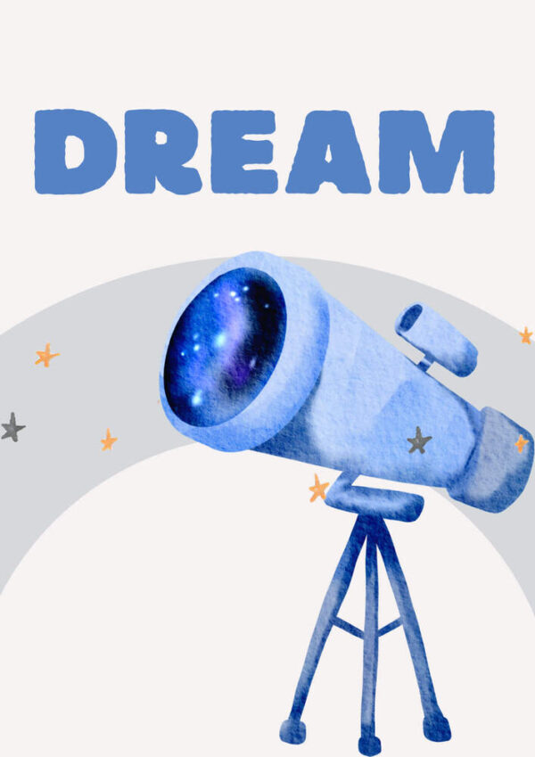 Lamina-infantil-Telescopio-Dream.jpg Affiche enfantine télescope Dream