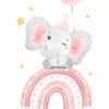 Affiche enfant éléphant rose