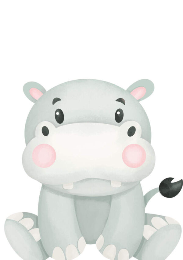 Affiche enfant hippopotame