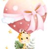 Affiche enfant girafe bébé en montgolfière