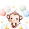 Affiche enfant singe bébé