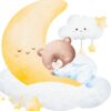Affiche enfant ourson sur la lune