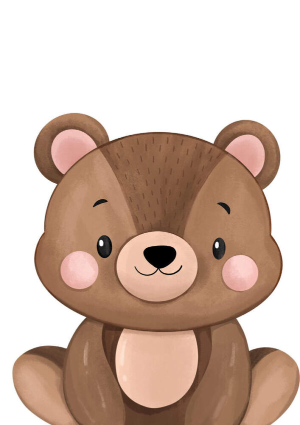 Affiche enfant ours souriant
