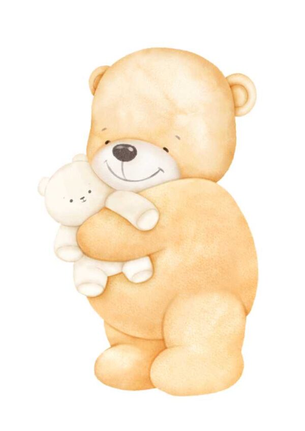 Affiche enfant ours affectueux