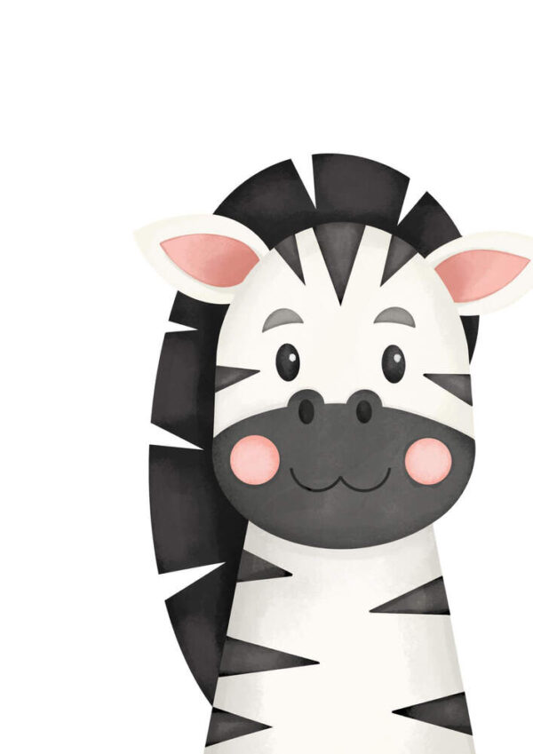 Affiche enfant zèbre souriant