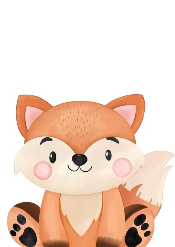 Affiche enfant renard souriant