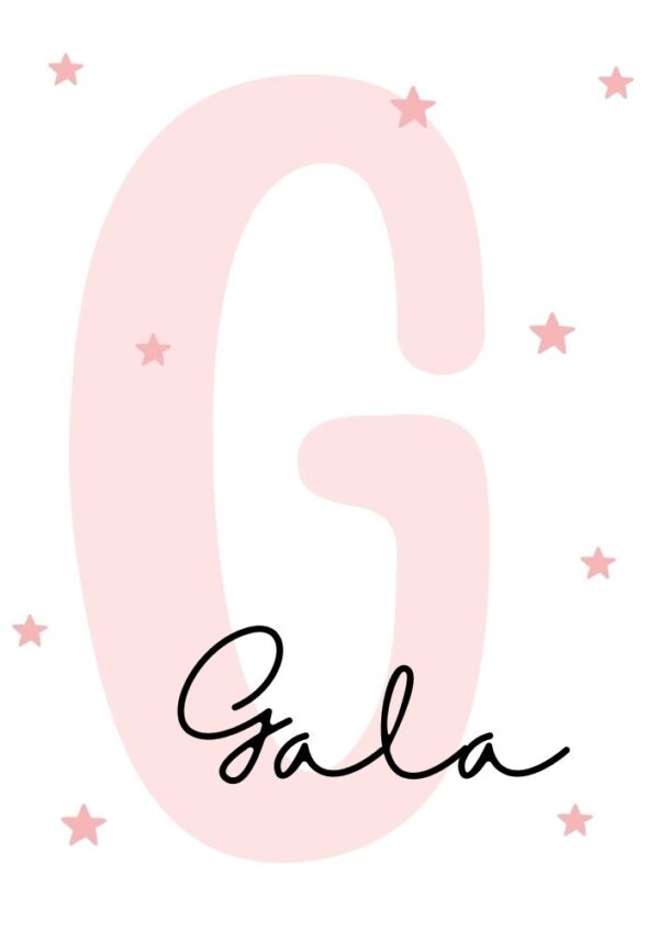 Affiche prénom bébé rose