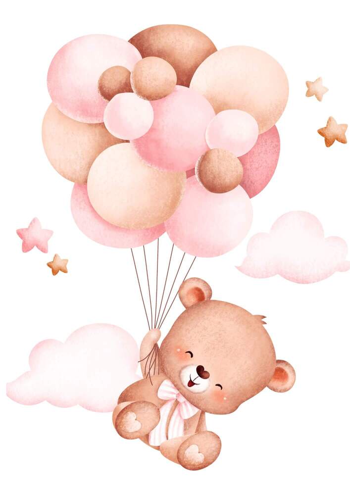 Lámina infantil animales aventureros personalizada