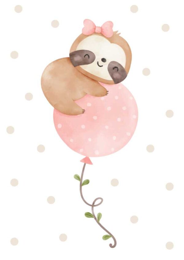 Lamina-perezoso-y-su-globo.jpg Affiche paresseux avec son ballon