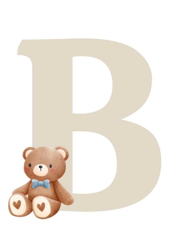 Affiche initiale personnalisée avec ourson